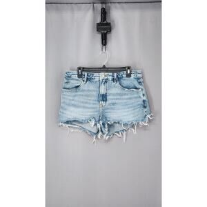 Good American Cut Off Shorts Womens 14 High Rise Denim Distressed Raw Hem Casual